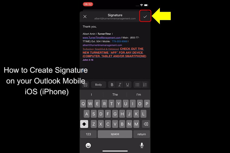 How To Create Outlook Signature On Your IOS Device Turner Time how-to-create-outlook-signature-on-your-ios-device-turner-time
